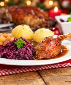 Gänsebraten mit 4 Beilagen portionsweise