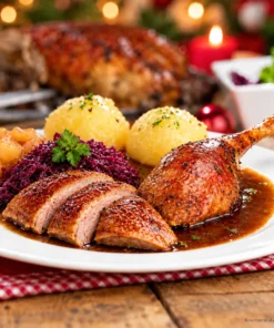 Gänsebraten mit 4 Beilagen portionsweise